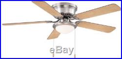 Indoor Ceiling Fan 52 Portable Commercial LED Light Kit Brushed Nickel New