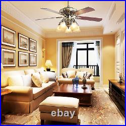 Indoor Ceiling Fan Light Fixtures New Bronze Remote LED 52 for Bedroom, Living Ro