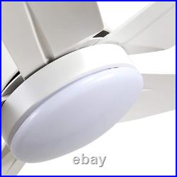 Indoor Ceiling Fan Light Fixtures White Remote LED 52 Ceiling Fans for Bedroom, L