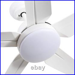 Indoor Ceiling Fan Light Fixtures White Remote LED 52 Ceiling Fans for Bedroom, L