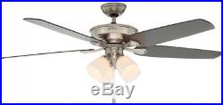 Indoor Ceiling Fan Light Kit 60 in. Brushed Nickel Residential Reversible Blades