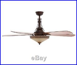 Indoor Modern Bronze Ceiling Fan with 3 Light Shades Kit Remote Control 5 Blades