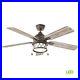 Indoor/Outdoor 52 in. Integrated LED Ceiling Fan with Light kit in Natural Iron