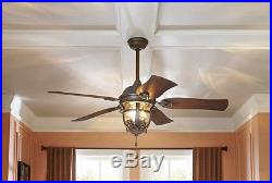 Indoor/Outdoor Ceiling Fan with Light Kit Black Iron Home Decor Free Shipping