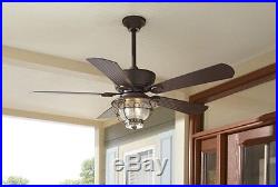 Indoor/Outdoor Ceiling Fan with Light Kit and Remote Downrod New Free Shipping