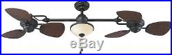 Indoor/Outdoor Downrod Mount Ceiling Fan with Light Kit (6-Blade)