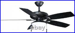 Indoor Outdoor Natural Iron Ceiling Fan Gazebo 52 in. LED With Dome Light Kit