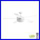 Indoor Outdoor White Ceiling Fan 5 Blades with Light Kit 3 Speed Motor 60 in