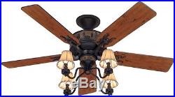 Indoor Residential Ceiling Fan Brittany Bronze Downrod Close Mount Light Kit