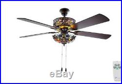 Indoor Violet Ceiling Fan River of Goods 52 in. Light Kit And Remote Control