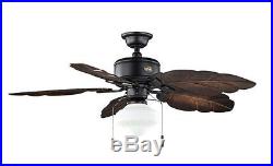 Indoor or Outdoor Ceiling Fan, Hampton Bay 52 Inch, Iron, 3 Bulb Dome Light Kit