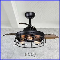 Industrial 36-inch Black 3-Blade Ceiling Fan With Light Kit 36-in