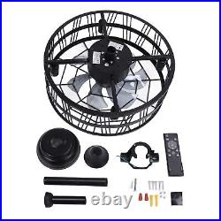 Industrial Enclosed Ceiling Fan Time Function Caged Ceiling Fan Light Kit E12