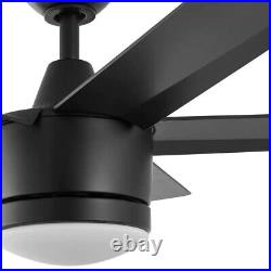 Integrated LED Indoor Matte Black Ceiling Fan with Light Kit and Remote Control