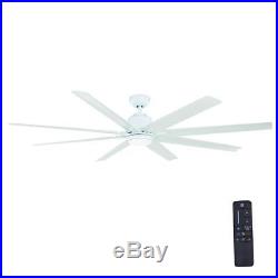 Integrated LED Indoor/Outdoor Brushed Nickel Ceiling Fan with Light Kit