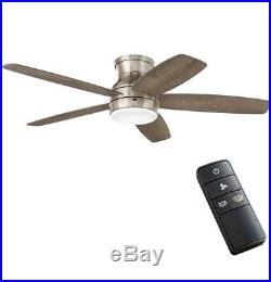 Integrated Led Brushed Nickel Ceiling Fan 52In With Light Kit And Remote Control
