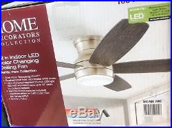 Integrated Led Brushed Nickel Ceiling Fan 52In With Light Kit And Remote Control