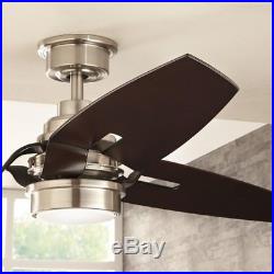Iron Crest 60 in LED DC Motor Indoor Brushed Nickel Ceiling Fan Light Kit Remote