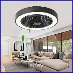 Jinweite Ceiling Fan with Light, 19 inches LED Remote Control Fully Dimmable Lig