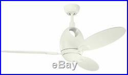 KICHLER Merric Satin Natural White 52 Ceiling Fan With Light Kit And Remote