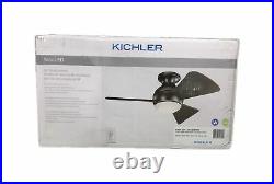 KICHLER Sola 34 in. LED Indoor Matte White Flush Mount Ceiling Fan with Light Kit