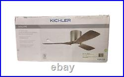 KICHLER Volos 48 in. Indoor Brushed Nickel Flush Mount Ceiling Fan with Light Kit