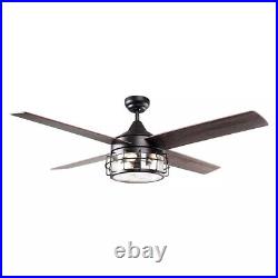 Kavir 52 in. Indoor Oil Rubbed Bronze Ceiling Fan withLight Kit and Remote Control
