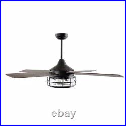 Kavir 52 in. Indoor Oil Rubbed Bronze Ceiling Fan withLight Kit and Remote Control