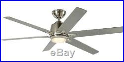 Kensgrove 54 in. Integrated LED Indoor Brushed Nickel Ceiling Fan with Light Kit