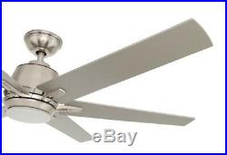 Kensgrove 54 in. Integrated LED Indoor Brushed Nickel Ceiling Fan with Light Kit