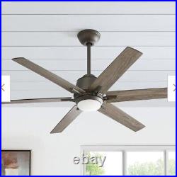 Kensgrove 54 in. Integrated LED Indoor Espresso Bronze Ceiling Fan with Light Kit
