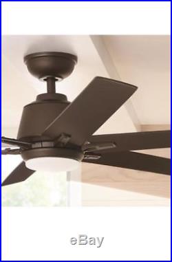 Kensgrove 54in. LED Indoor Espresso Bronze Ceiling Fan Light Kit Remote Control