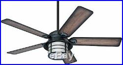 Key Biscayne 54 in Indoor/Outdoor Weathered Zinc Gray Ceiling Fan with Light Kit