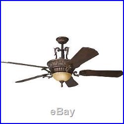 Kichler 300008BKZ 60 Indoor Ceiling Fan with Blades, Light Kit, Downrod and Rem