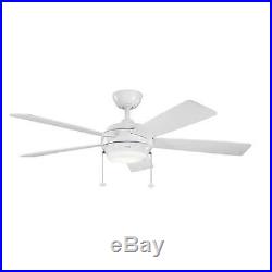 Kichler 300173WH Transitional 52 Starkk Ceiling Fan With Light Kit In White