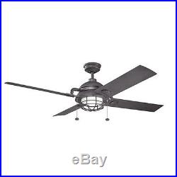 Kichler 310136 65 Outdoor LED Ceiling Fan with Blades, Light Kit and Pull Chain