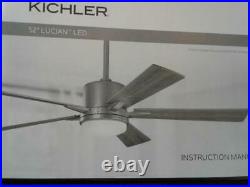 Kichler 330000NI Lucian 52 Inch 5 Blade Indoor Ceiling Fan with LED Light Kit