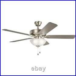 Kichler 330017 Nickel 52 5 Blade Indoor Ceiling Fan Light Kit Included