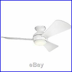 Kichler 330151MWH 44 Indoor / Outdoor Ceiling Fan with Blades, Light Kit and Wa