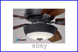 Kichler 380950SBK 17 Watt Bluetooth 1-Light LED Fan Light Kit in Satin Black