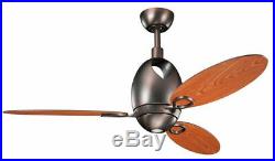 Kichler Oil Brushed Bronze 52 Ceiling Fan With Light Kit And Remote control