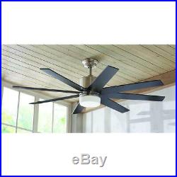 Kingsbrook 60 in. LED Indoor Brushed Nickel Ceiling Fan with Light Kit