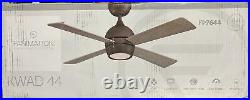 Kwad 44 in. Integrated LED Black Ceiling Fan with Opal Frosted Glass Light Kit