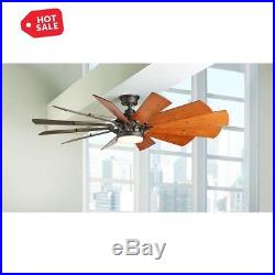 LED Indoor Ceiling Fan 60 in. Espresso Bronze + Light Kit/Remote Ceiling Fixture