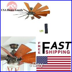 LED Indoor Espresso Bronze Ceiling Fan 60 in. Light Kit With Remote Cabin