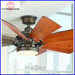 LED Indoor Espresso Bronze Ceiling Fan 60 in. Light Kit With Remote Cabin