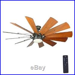 LED Indoor Espresso Bronze Ceiling Fan with Light Kit and Remote 60 in. New