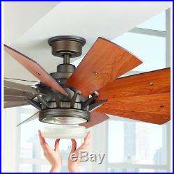 LED Indoor Espresso Bronze Ceiling Fan with Light Kit and Remote 60 in. New