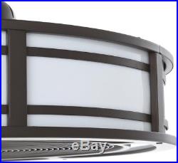LED Indoor Outdoor Espresso Bronze Ceiling Fan Light Kit Remote Control