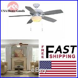 LED Indoor/Outdoor White Ceiling Fan with Light Kit 52 in. Gazebo Patio Porch